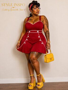 #216  Voodoo Vixen Retro Fit & Flare Dress Red XL